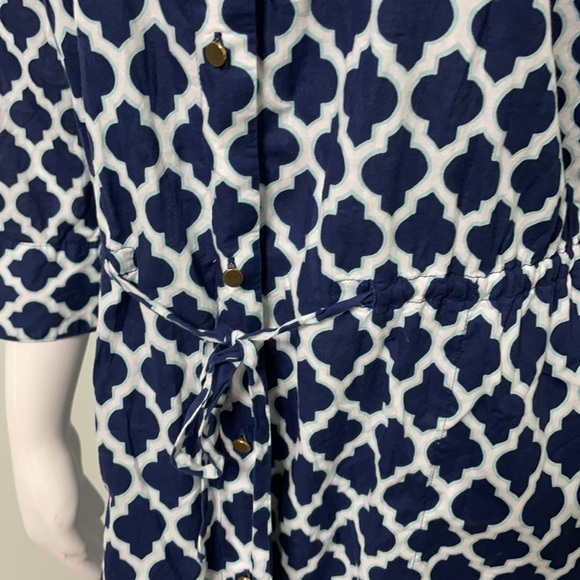 Lands’ End Navy & White Button Front Dress Coverup - Picture 3 of 9